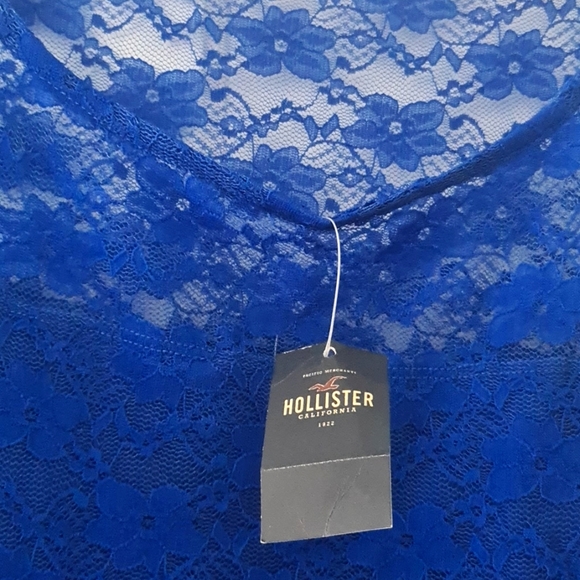 Bright blue lacey Hollister dress. Size Large. Very cute! - Picture 2 of 3